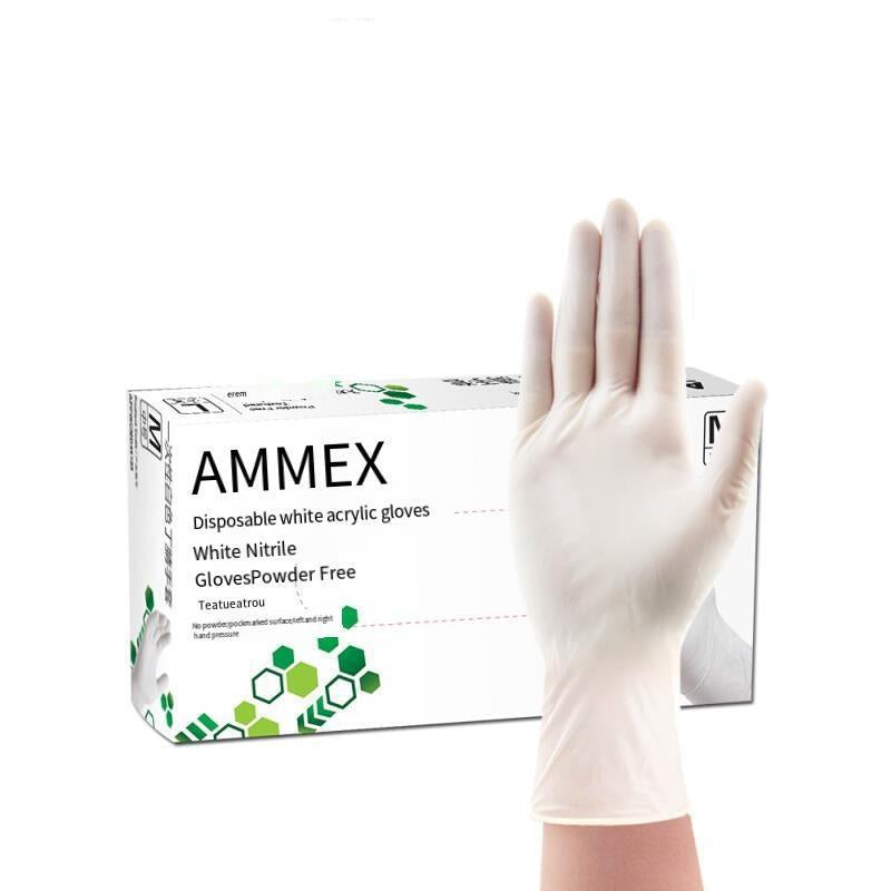 Disposable Gloves White Nitrile Rubber Latex Gloves Laboratory