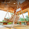 Swing Rocking Chair Courtyard Balcony Outdoor Double Hammock Aluminum Alloy Chair Indoor Bed Sandalwood Swing Rocking Chair [with Cushion And Pillow]