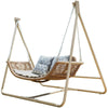 Swing Rocking Chair Courtyard Balcony Outdoor Double Hammock Aluminum Alloy Chair Indoor Bed Sandalwood Swing Rocking Chair [with Cushion And Pillow]